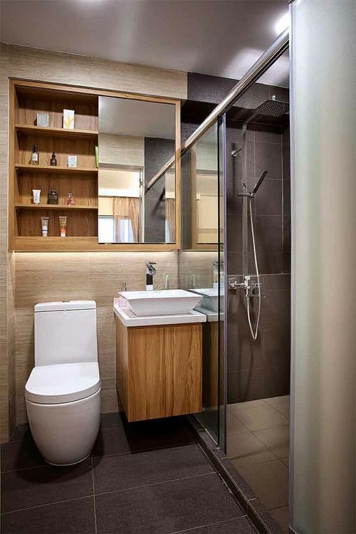 Дизайн маленькой ванной комнаты с душевой кабиной (без ванны)