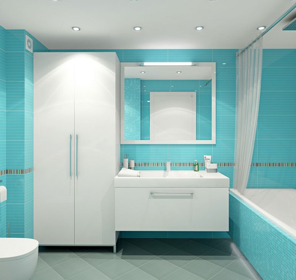 Бирюзовая ванная комната – варианты дизайна, цветовой гаммы и отделки