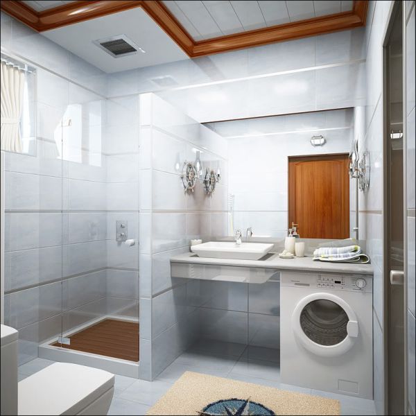 Дизайн ванной комнаты 4 кв.м со Стиральной машиной и туалетом — 82 фото